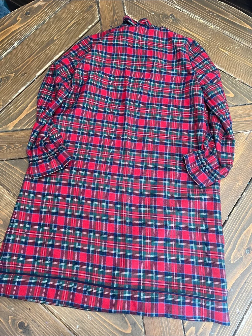 Vineyard Vines Red and Green Plaid Ruffle-Trim Nightgown